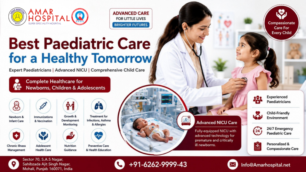 Best Paediatrician in Mohali: Complete Child Healthcare & Advanced NICU at Amar Hospital Mohali